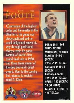 1996 Select AFL Hall of Fame #55 Les Foote Back